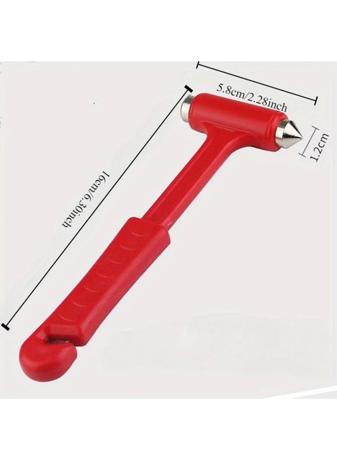 2 In 1 Emergency Car Safety Hammer Seatbelt Cutter And Window Breaker Red Silicone 1pc - Image 3